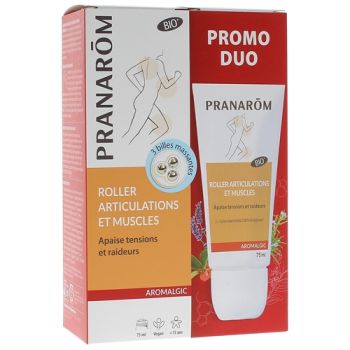 Aromalgic Roller articulations et muscles bio Pranarôm - lot de 2 tubes de 75 ml