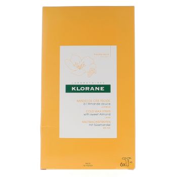 Bandes de cire froide à l'amande douce Klorane - 6 doubles bandes