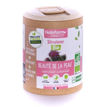 Bardane bio beauté de la peau Nat&Form - boite de 200 gélules