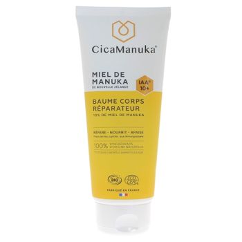 Baume corps réparateur 10% de Miel de Manuka IAA 10+ bio CicaManuka - tube de 200 ml