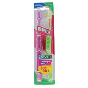 Brosse à dents medium technique pro duo pack Gum - 2 brosses à dents