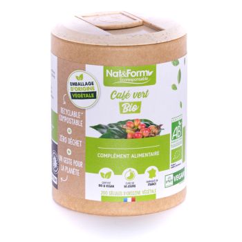 Café vert Bio Ecoresponsable Nat&Form - boite de 200 gélules
