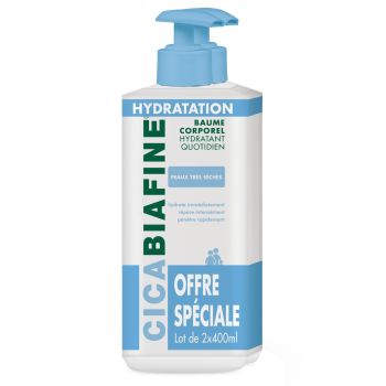 Cicabiafine baume corporel hydratant quotidien - 2 flacons de 400 ml