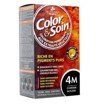 Color & soin coloration permanente châtain acajou 4M Les 3 chênes - 1 kit
