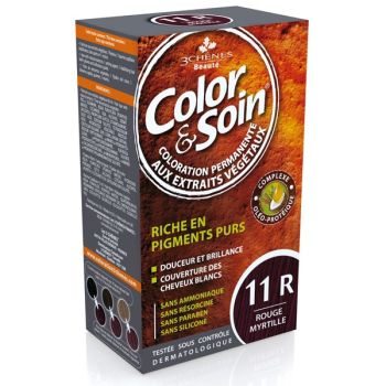 Color & soin coloration permanente rouge myrtille 11R Les 3 chênes - 1 kit