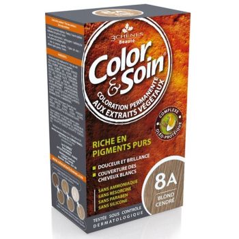 Color & soin coloration permanente Blond cendré 8A Les 3 chênes - 1 kit
