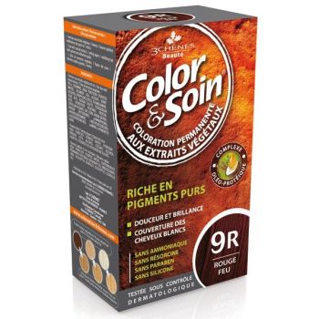 Color & soin coloration permanente Rouge feu 9R Les 3 chênes - 1 kit