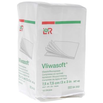 Compresse non tissée 7,5x7,5cm Vliwasoft Velpeau Lohmann & Rausher - boite de 100 compresses