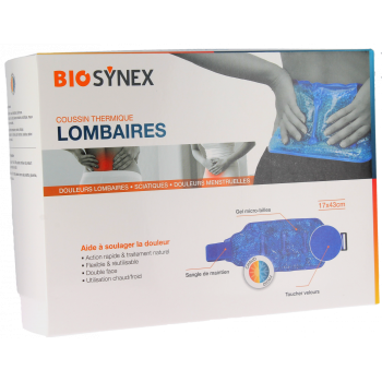 Coussin thermique chaud froid lombaire gel bille Kinecare - 17 x 43 cm