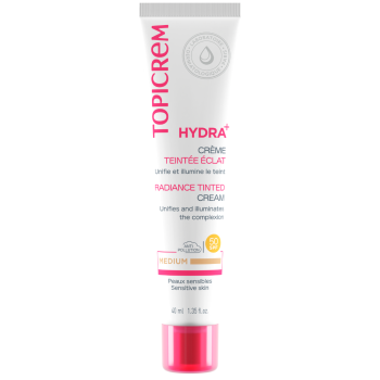 Hydra+ Crème teintée éclat Médium SPF 50 Topicrem - tube de 40 ml
