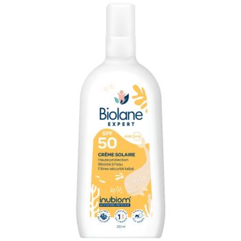 Crème solaire bébé SPF50 Biolane - flacon-pompe de 200 ml