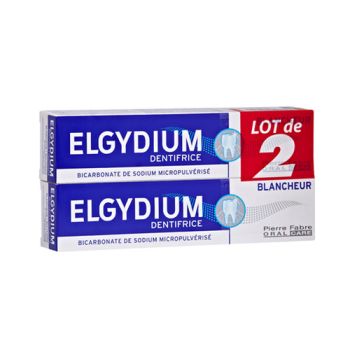 Dentifrice blancheur Elgydium - lot de 2 tubes de 75 ml