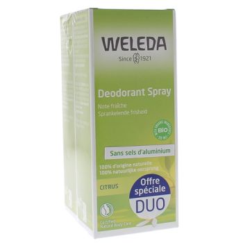Déodorant aux huiles essentielles naturelles Weleda - lot de 2 déodorants de 100 ml