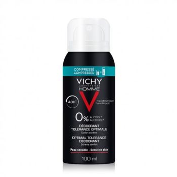 Déodorant compressé peau sensible 48h homme Vichy - spray de 100 ml