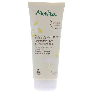 Douche gommante reine des prés & miel d'Acacia Melvita - Tube de 200 ml