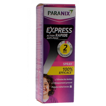 Express Spray anti-poux Paranix - spray de 95ml + un peigne