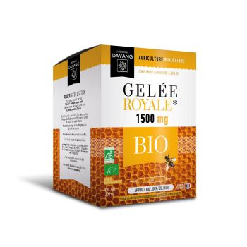 Gelée royale 1500 mg Bio Dayang - boîte de 20 ampoules
