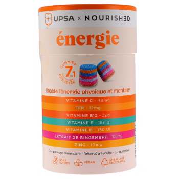 Gummies énergie 7en1 Upsa x Nourished - boite de 30 gummies