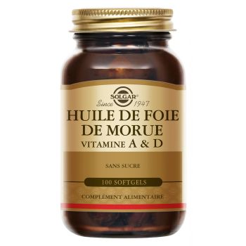 Huile de Foie de Morue Solgar - boîte de 100 gélules
