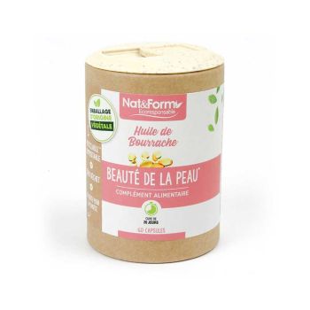 Huile de bourrache Ecoresponsable Nat&Form - Boite de 60 capsules