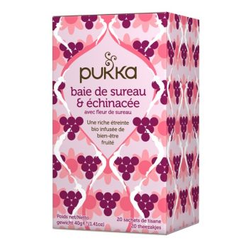 Infusion Baies de sureau & échinacée bio Pukka - boîte de 20 sachets