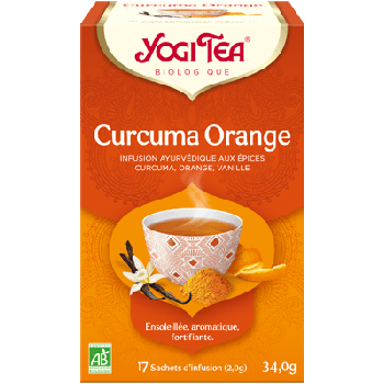 Infusion ayurvédique Curcuma Orange Yogi Tea - boîte de 17 sachets