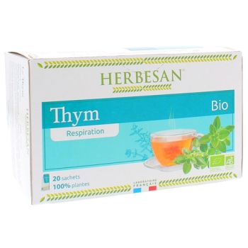 Infusion thym respiration bio Herbesan - boîte de 20 sachets