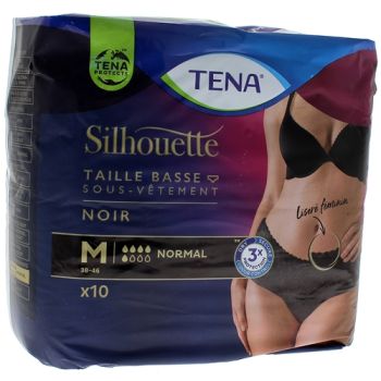 Lady silhouette normal noir slip absorbant medium Tena - paquet de 10 protections