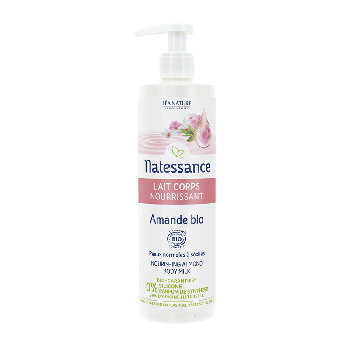 Lait corps nourrissant amande bio Natessance - flacon-pompe de 400ml