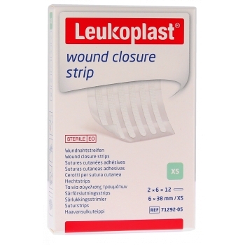 Leukosan Strip sutures cutanées adhésives BSN Médical - 12 strips de 6 x 38 mm