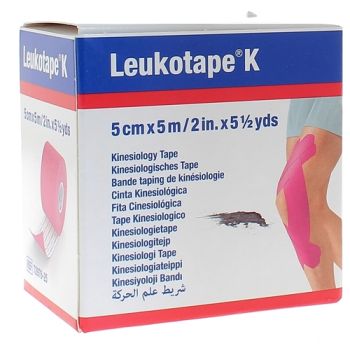 Leukotape K bande adhésive élastique Rose BSN medical - bande de 5 cm x 5 m
