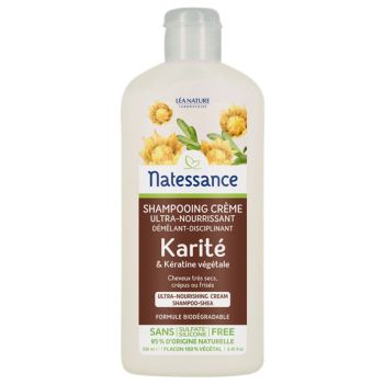 Natessance shampooing crème ultra nourrissant karité Léa Nature - flacon de 250 ml