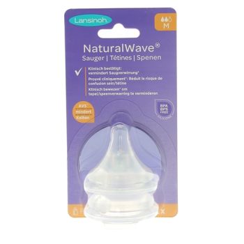Natural Wave Tétines débit moyen Lansinoh - lot de 2 tétines