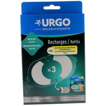 Recharges de gel adhésif patch d'électrothérapie Urgo - 3 recharges