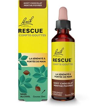 Rescue goût chocolat menthe poivrée Fleurs de Bach - flacon compte-gouttes de 20ml