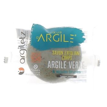 Savon Exfoliant corps argile verte Argiletz - pain de 100 g