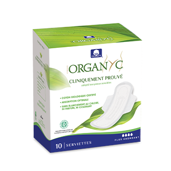 Serviette extra-fine super Bio Organyc  - Boite de 10 serviettes