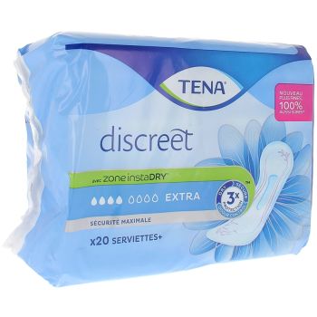 Serviettes hygiéniques discreet extra Tena - 20 serviettes