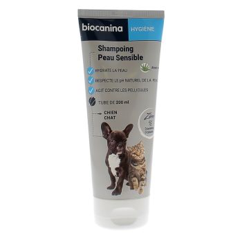 Shampoing peau sensible chien et chat Biocanina - tube de 200 ml