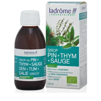 Sirop de pin thym et sauge bio Ladrôme - flacon de 150ml