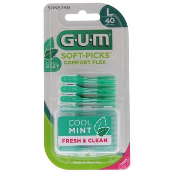 Soft-Picks Comfort flex Cool mint large GUM - blister de 40 bâtonnets interdentaires