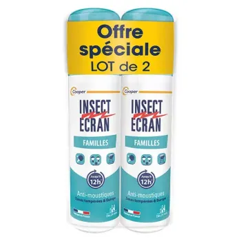 Spray répulsif anti-moustiques famille Insect écran - lot de 2 sprays de 100 ml