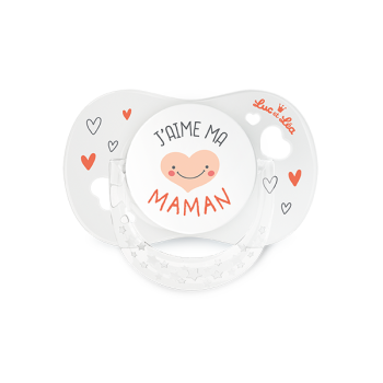 Sucette silicone anatomique avec anneau 0-6 mois Luc et Léa - une sucette