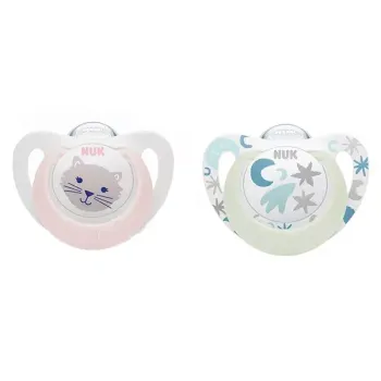 Sucette Starlight day & night 0-6mois NUK - lot de 2 sucettes