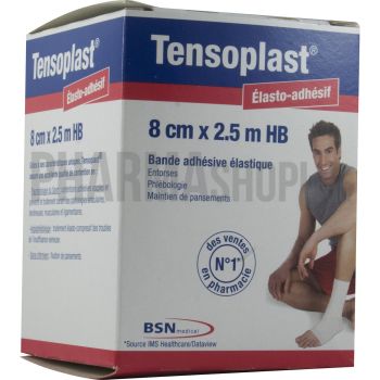 Tensoplast élasto-adhésif bande adhésive élastique BSN médical - bande de 8 cm x 2,5 m