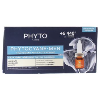 Traitement anti-chute homme phytocyane Phyto - boite 12 fioles x 3,50 ml