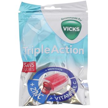 TripleAction Bonbons Vicks - paquet de 72 g