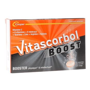 Vitascorbol boost physique intellectuel Cooper - boite de 20 comprimés effervescents