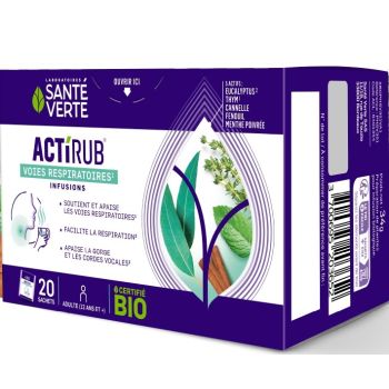 Actirub voies respiratoires infusions Santé Verte - boite de 20 sachets