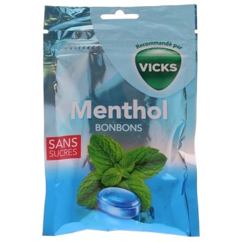 Bonbons menthol sans sucre Vicks - sachet de 72g
